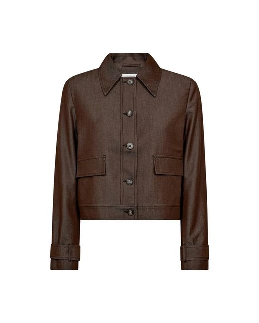 Denim Jackets co'couture de color Brown