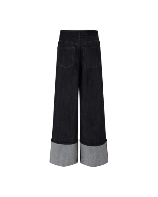Wide Jeans Givenchy de color Black