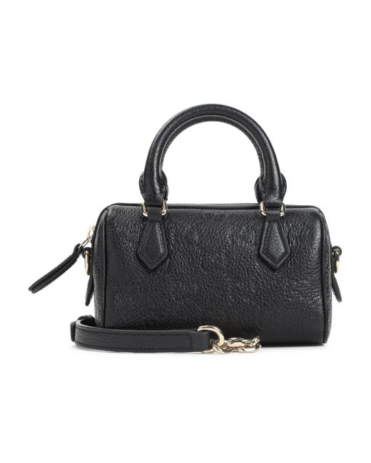 Gucci Black Schwarze Leder Emblem Mini Tasche