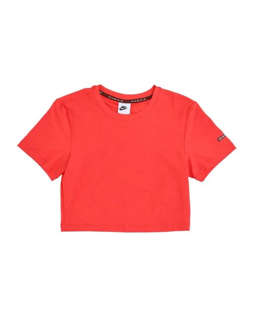 Nike Fitness ,Rood ,Katoen Streetwear Air Crop Top in het Red