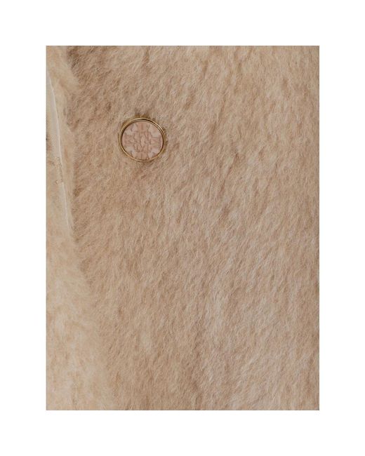 Max Mara Pocket Fur Jacket in het Natural