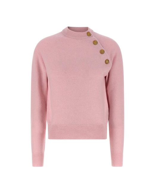 Balmain Pink Round-Neck Knitwear