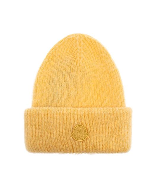 Moncler Yellow Kappe Mit Logopatch