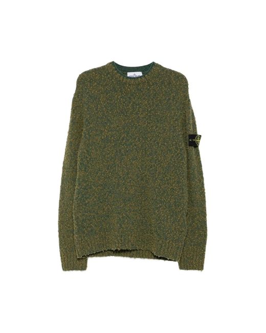 Stone Island Green Round-Neck Knitwear for men