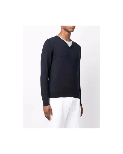 La Fileria Blue V-Neck Knitwear for men