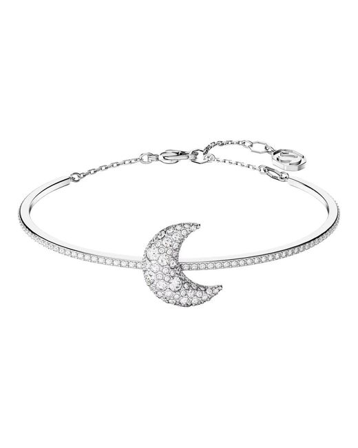 Swarovski Accessoires ,Grijs ,Armband Luna Maan Wit Gerhodineerd 5666175 in het Metallic