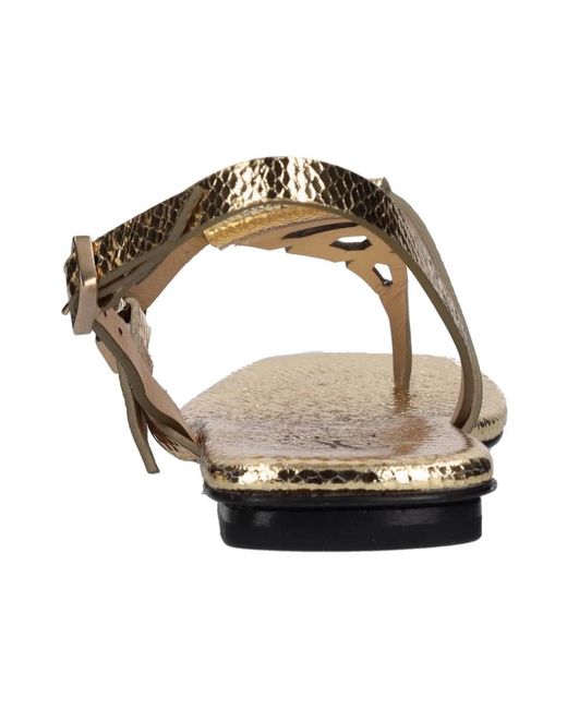 Fabi Brown Flat Sandals