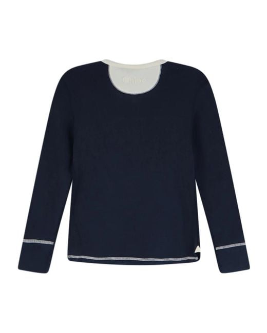 Chloé Blue Round-Neck Knitwear