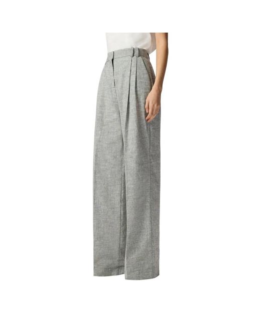 Pinko Gray Wide Trousers