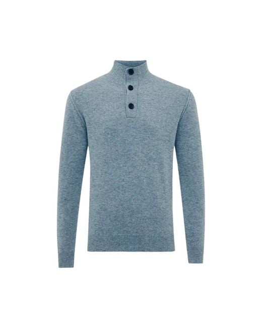 Genti Blue Turtlenecks for men