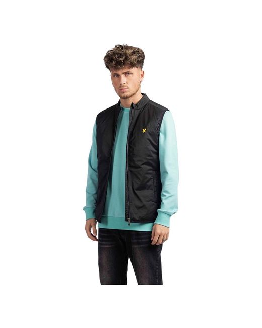 Lyle & Scott Jassen ,Zwart ,Polyester Golf Bodywarmer in het Blue voor heren