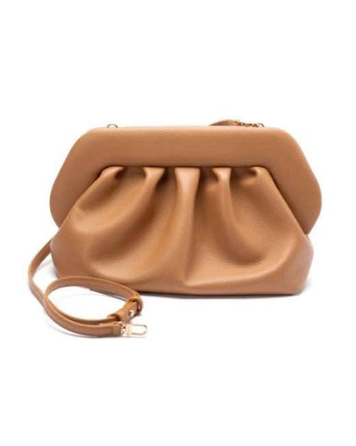 THEMOIRÈ Brown Braune Clutch Tasche Mit Abnehmbarem Riemen