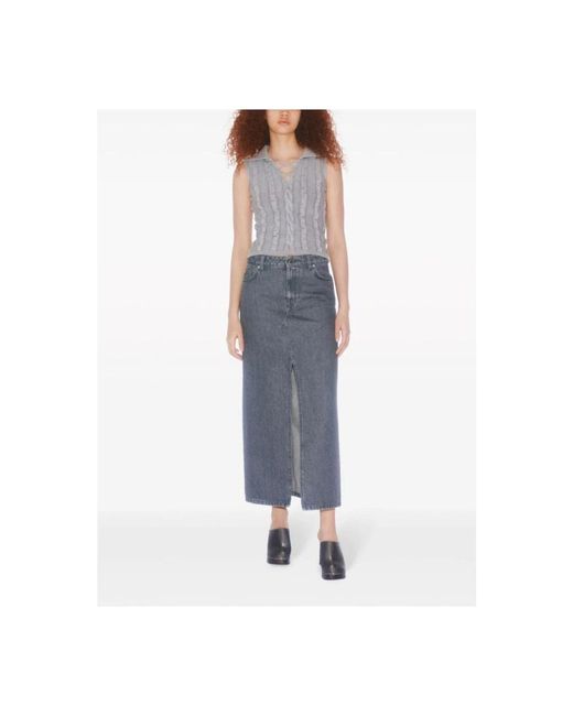 Filippa K Rokken ,Grijs ,Denim Grijze Denim Lange Rok Met Split in het Blue