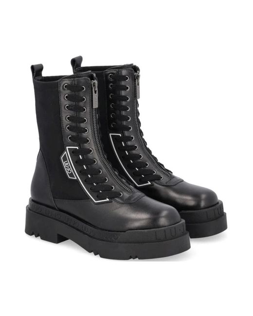 Liu Jo Black Lace-Up Boots