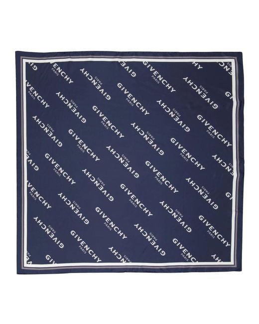 Givenchy Blue Silk Scarves