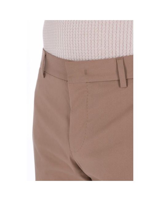 PT Torino Brown Slim-Fit Trousers for men