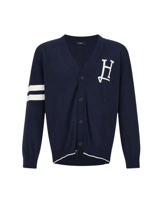 Herno H Logo Cardigan in het Blue voor heren