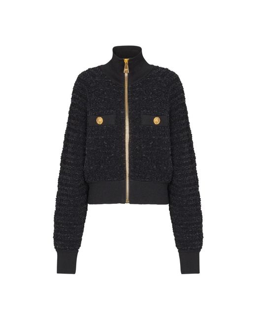 Tweed Jackets Balmain de color Black