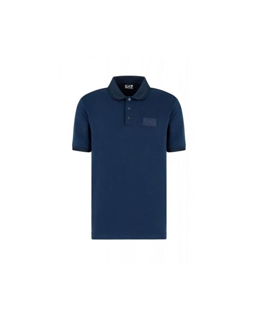 EA7 Tops ,Blauw ,Polyester Polo Logo in het Blue voor heren