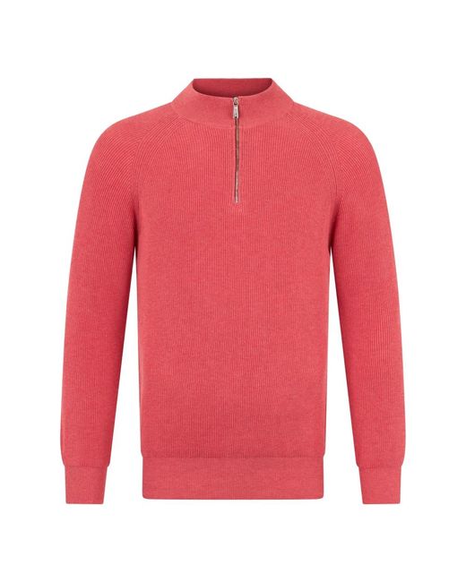 Moorer Half-Zip Pullover in Red für Herren