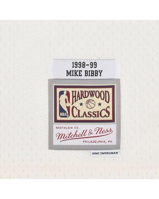 Mitchell & Ness Fitness ,Wit ,Polyester 1998 Nba Swingman Jersey Bibby in het Blue voor heren