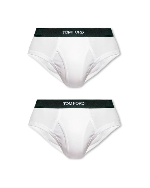 Tom Ford Ondergoed ,Wit ,Katoen Briefs Two-Pack in het White voor heren