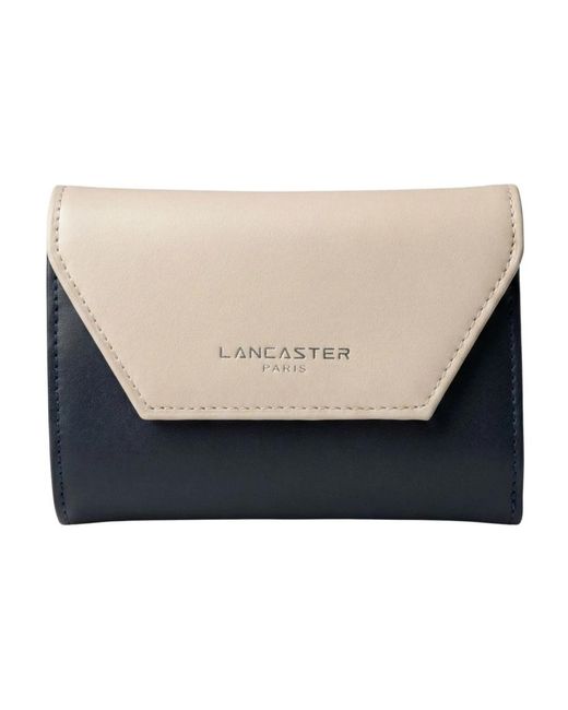 Lancaster Accessoires ,Blauw ,Leer Back To Back Wallet in het Black