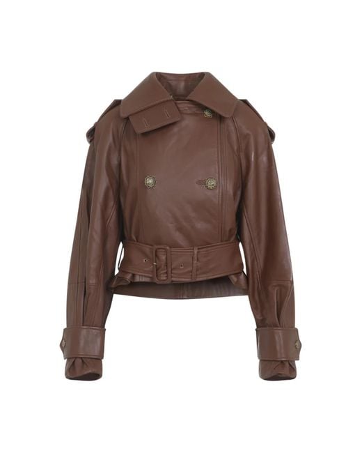 Leather Jackets di Zimmermann in Brown