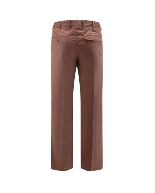 PT Torino Brown Straight Trousers for men