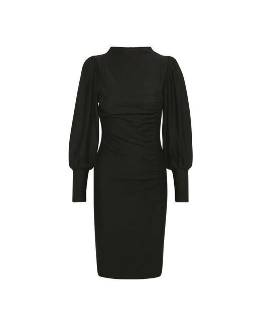 Gestuz Kleedjes ,Zwart ,Zwarte Pofjurk Met Gedrapeerde Details in het Black