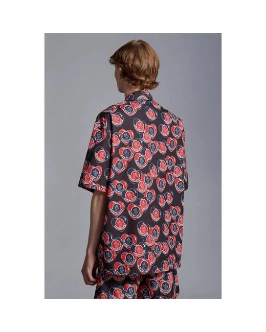 Moncler Red Short Sleeve Shirts for men