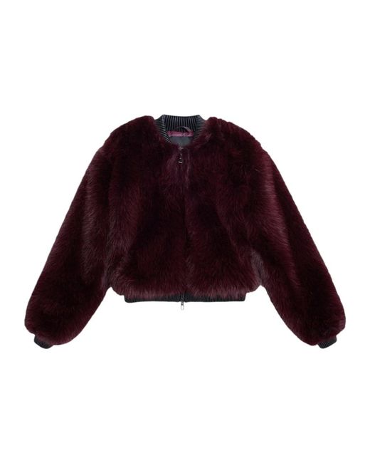 Desigual Purple Faux Fur & Shearling Jackets