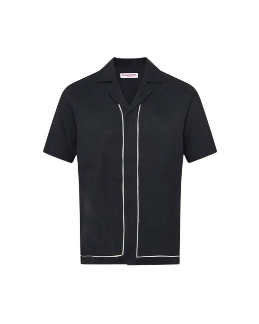 Orlebar Brown Black Short Sleeve Shirts for men