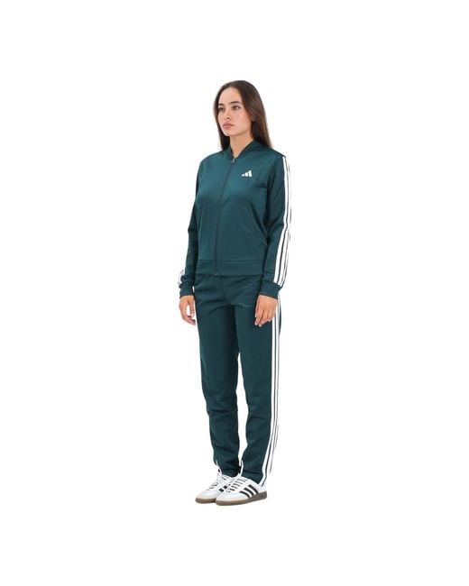 Adidas Groene 3-Stripes Essentials Jumpsuit in het Blue