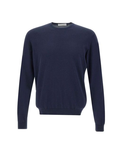 FILIPPO DE LAURENTIIS Blue Round-Neck Knitwear for men