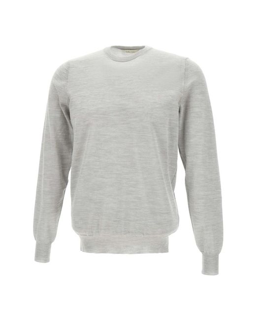 FILIPPO DE LAURENTIIS Gray Round-Neck Knitwear for men