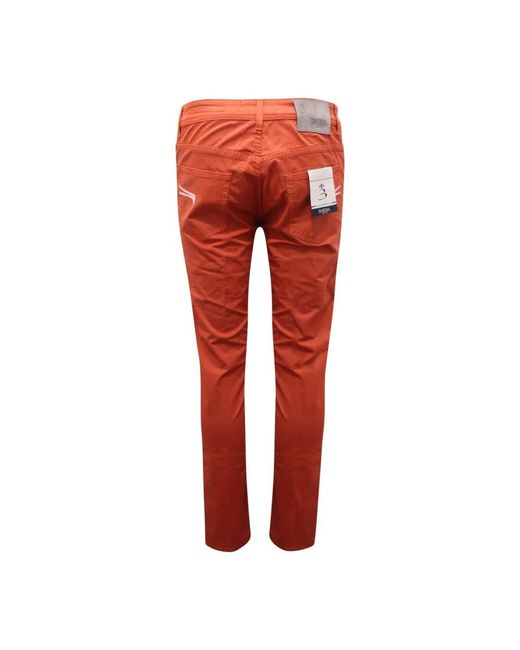 Barba Napoli Red Slim-Fit Trousers for men