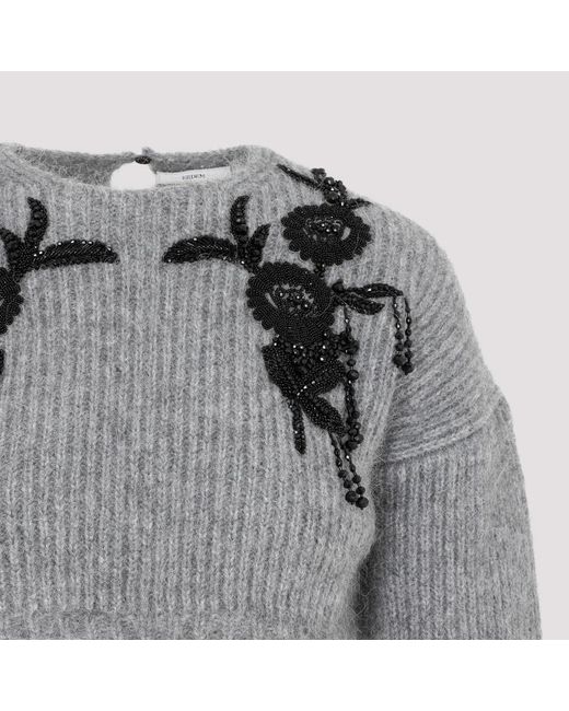 Erdem Gray Round-neck knitwear