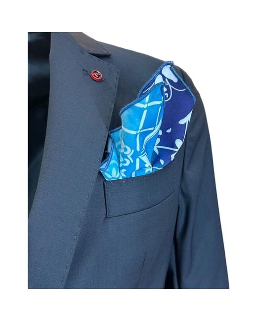 0-105 Blue Single Breasted Suits for men
