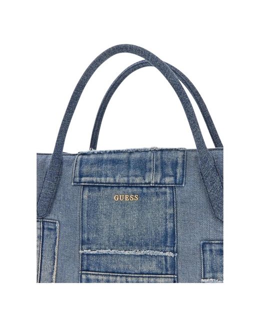 Guess Blue Tote Bags