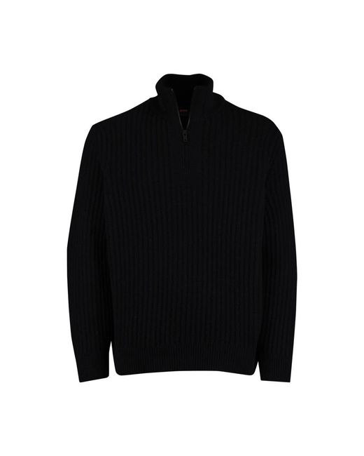 HUGO Half Zip Knit in het Black voor heren