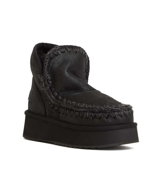 Mou Black Mini Eskimo Platform Boot