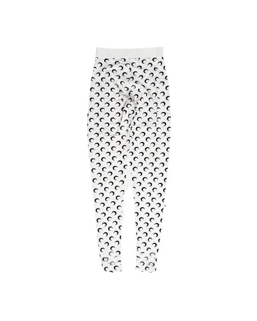 MARINE SERRE White Fuseaux Moon Leggings