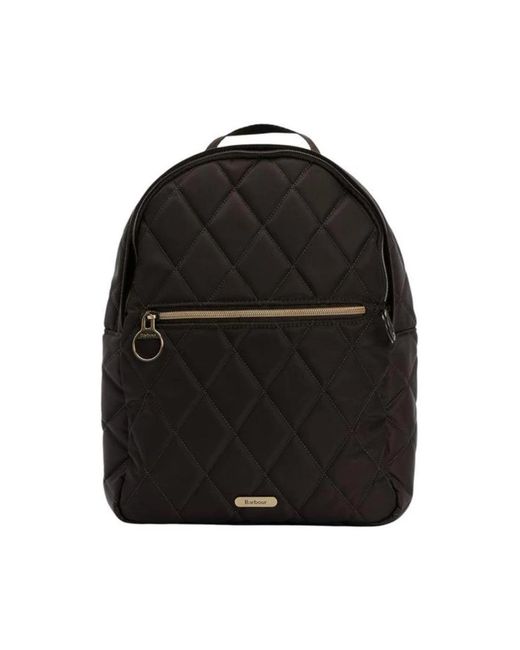 Barbour Black Quilted Backpack