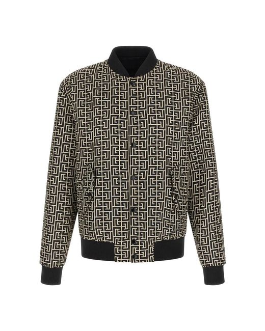 Balmain Gray Bomber Jackets for men