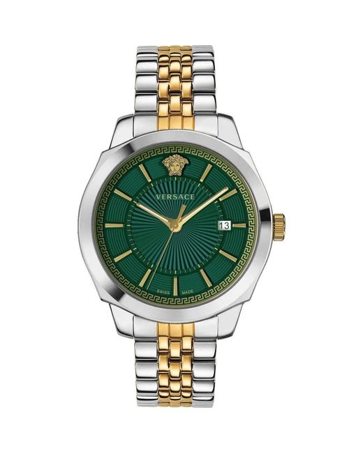 Versace Armbanduhr icon classic silber, gold 42 mm vev901623 in Green für Herren