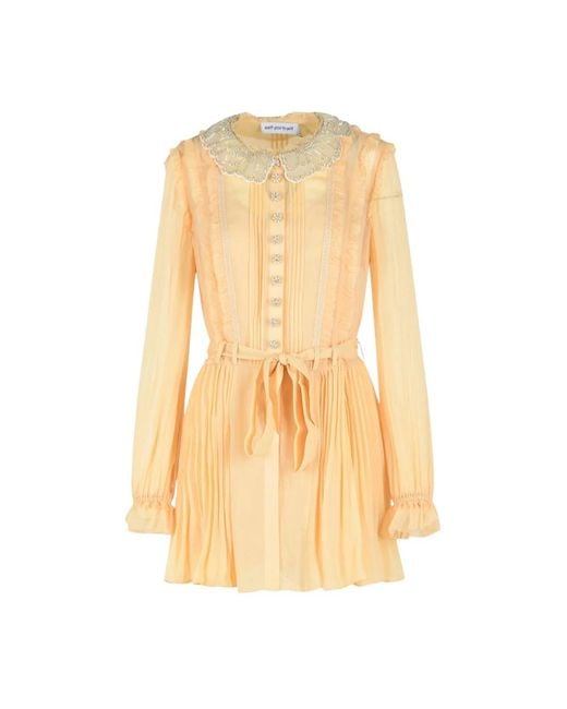 Self-Portrait Yellow Shirt Dresses