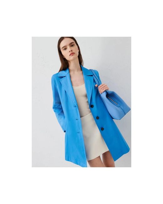 Marella Blue Single-Breasted Coats