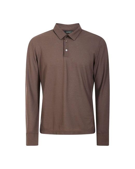 Zanone Polo-Shirt Aus Feinem Stoff in Brown für Herren