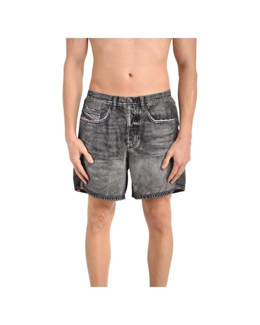 DIESEL Gray Denim Shorts for men